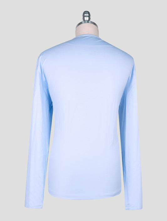 Kiton Knt Light Blue Cotton T-Shirt Long Sleeve