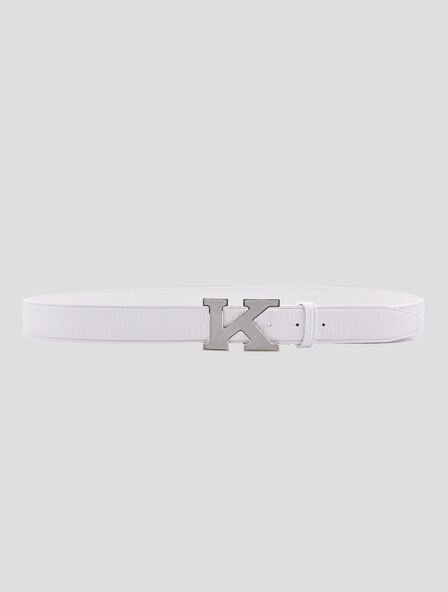 Kiton White Leather Belt