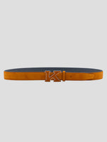 Kiton Orange Leather Suede Belt