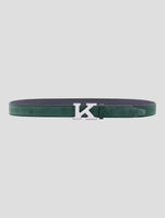 Kiton Green Leather Suede Belt