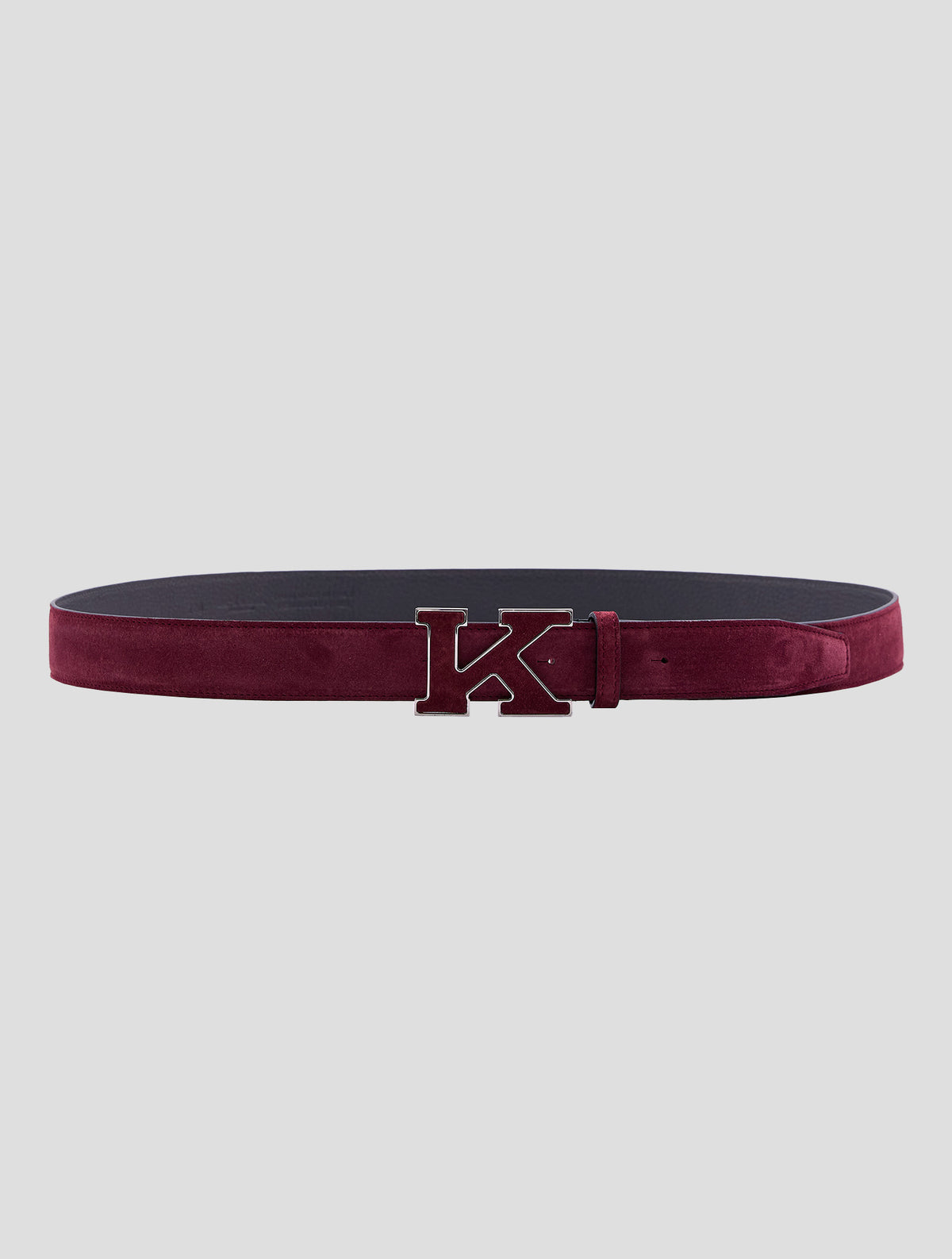 Kiton Burgundy Leather Suede Belt