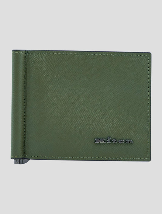 Kiton Green Leather Calf Wallet
