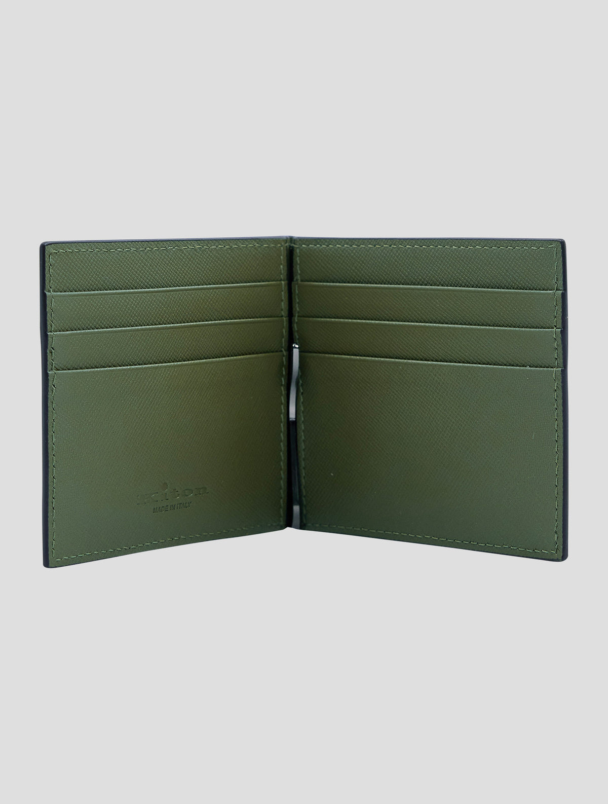 Kiton Green Leather Calf Wallet