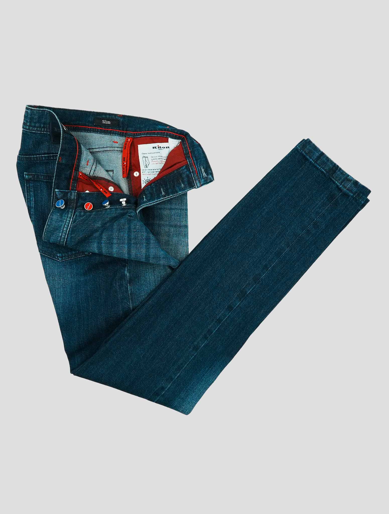 Kiton Blue Cotton Ea Jeans