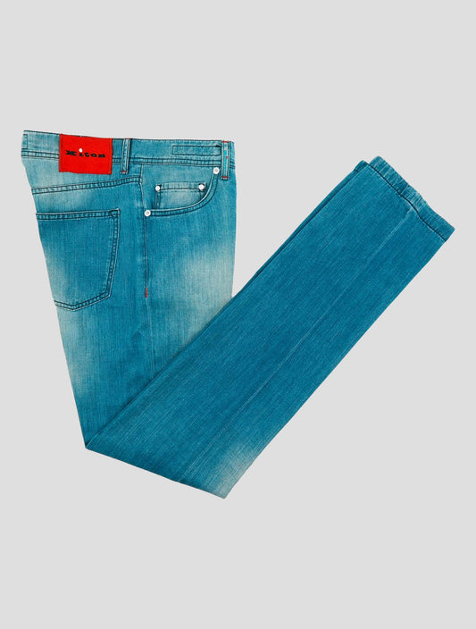 Kiton Blue Cotton Jeans