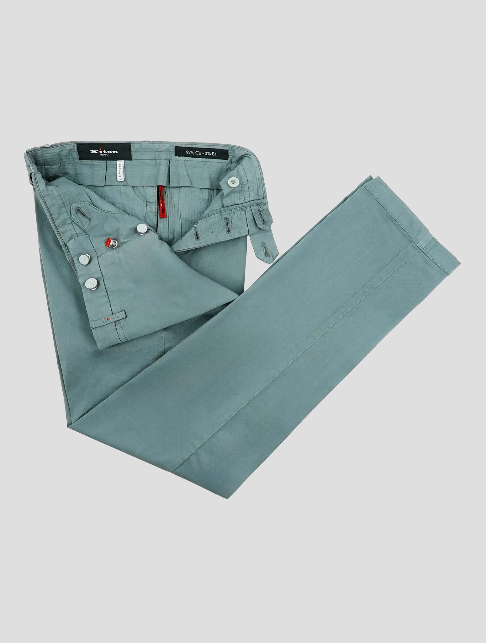 Kiton Gray Cotton Ea Pants
