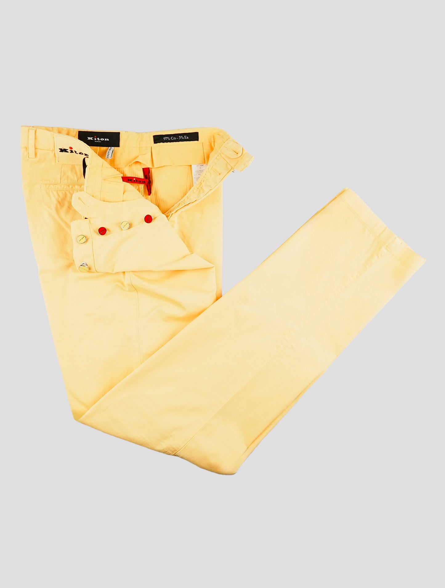 Kiton Yellow Cotton Ea Pants