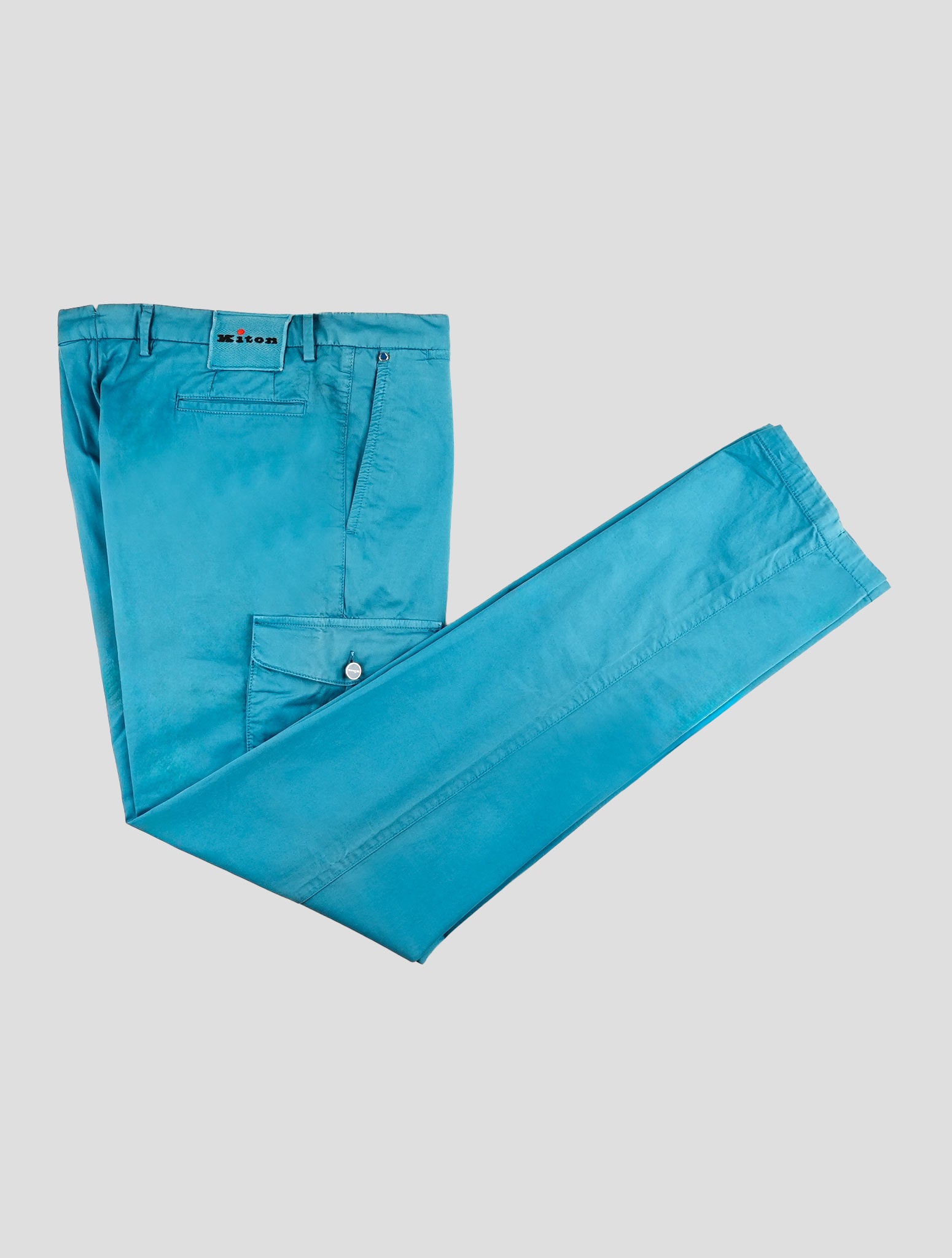 Kiton Blue Cotton Ea Cargo Pants