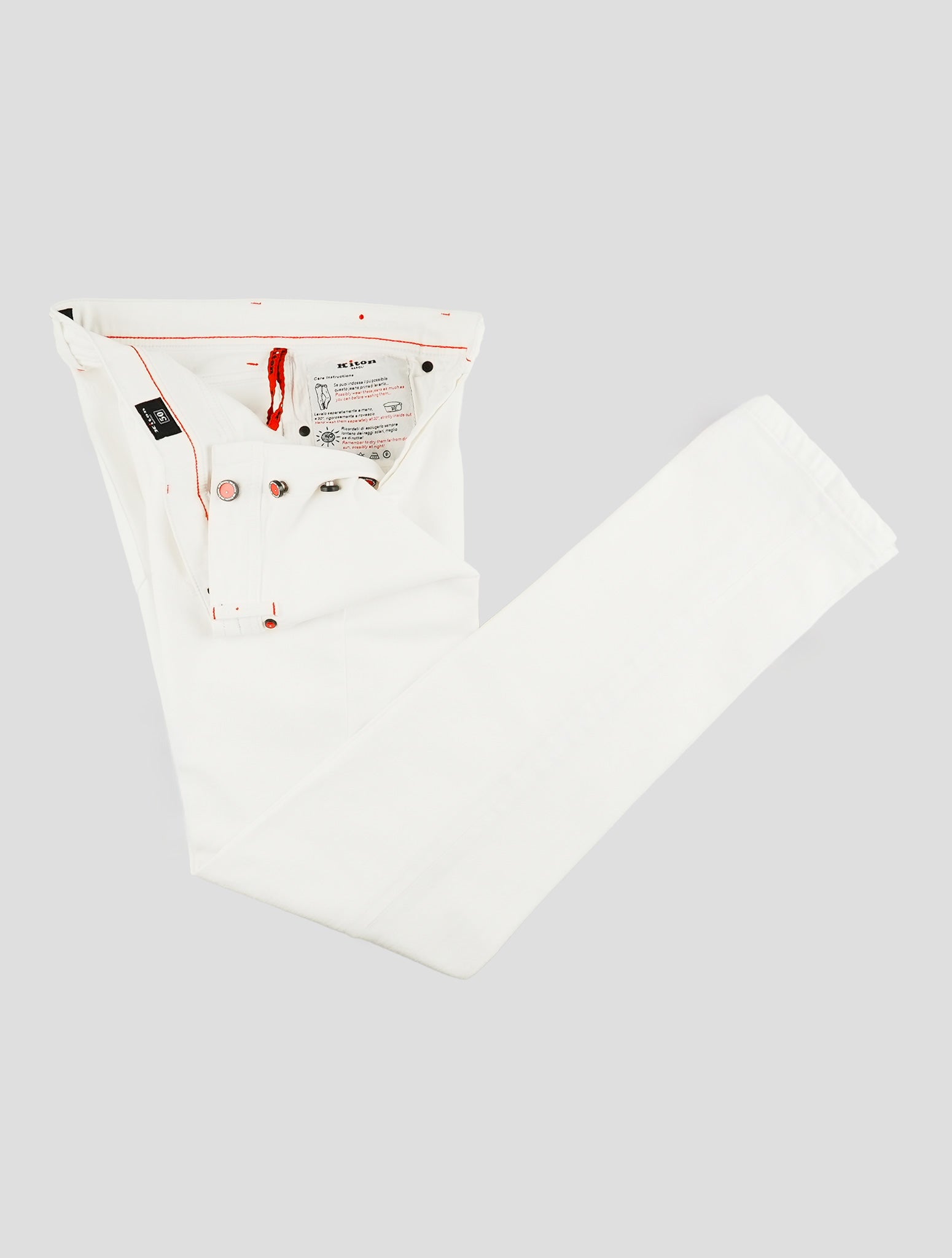 Kiton White Cotton Ea Jeans