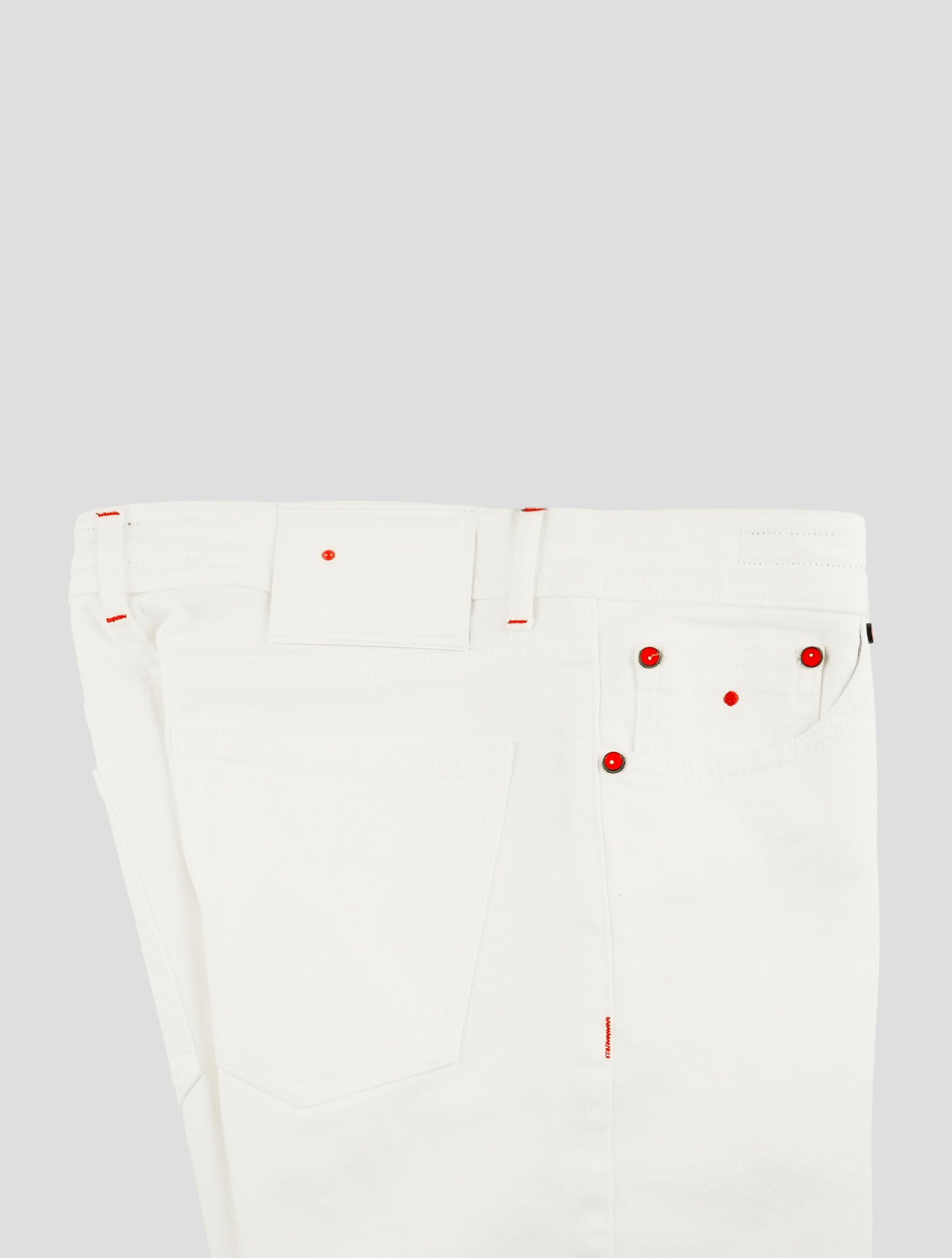 Kiton White Cotton Ea Jeans
