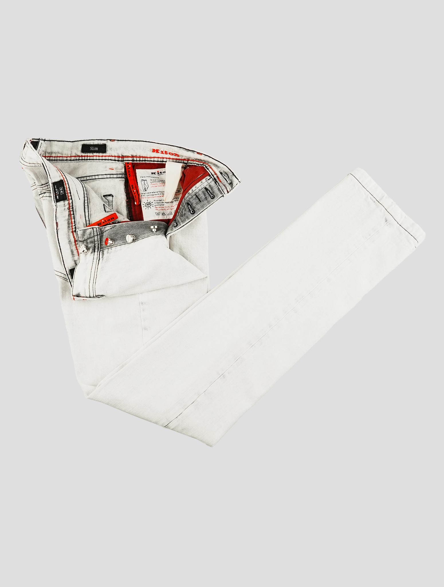 Kiton Gray Cotton Ea Jeans