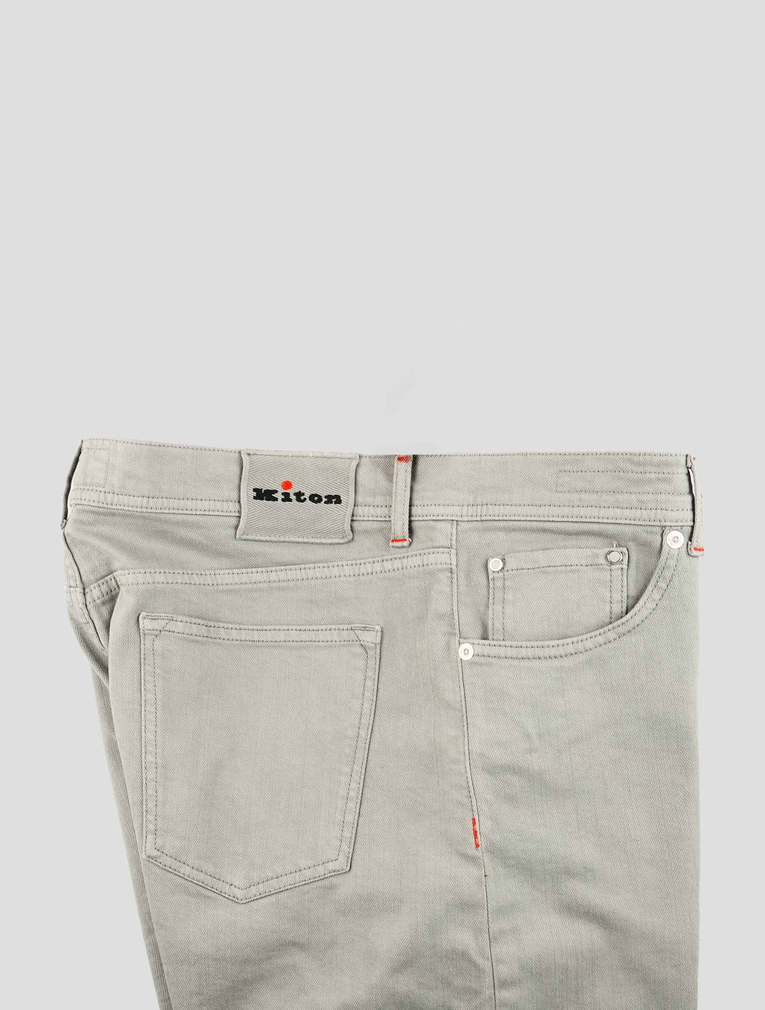 Kiton Gray Cotton Ea Jeans