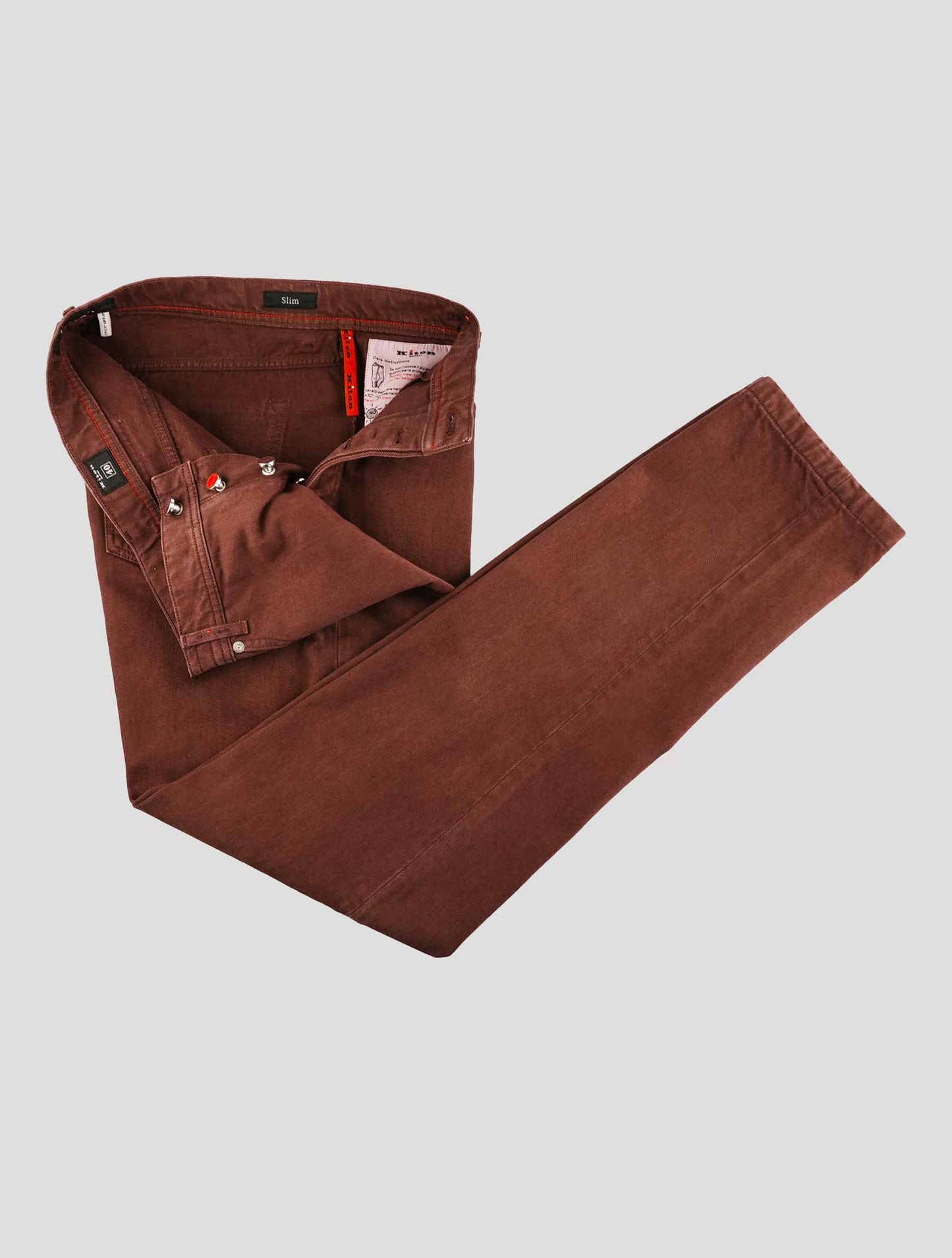 Kiton Burgundy Cotton Ea Jeans