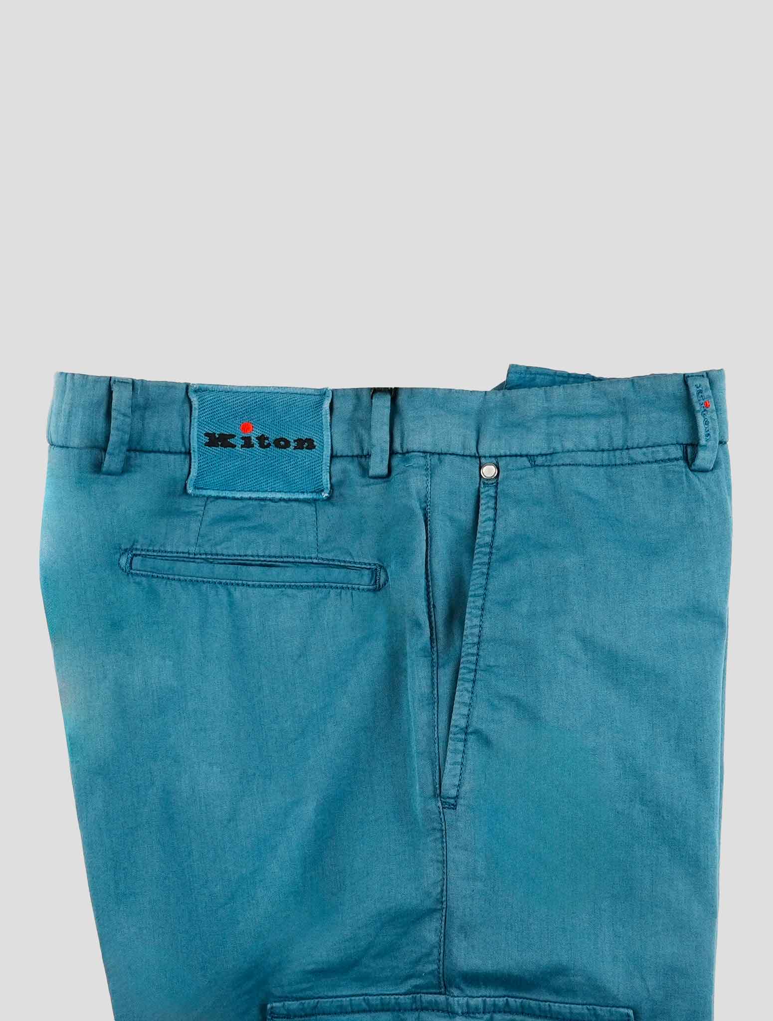 Kiton Blue Cotton Ea Cargo Pants