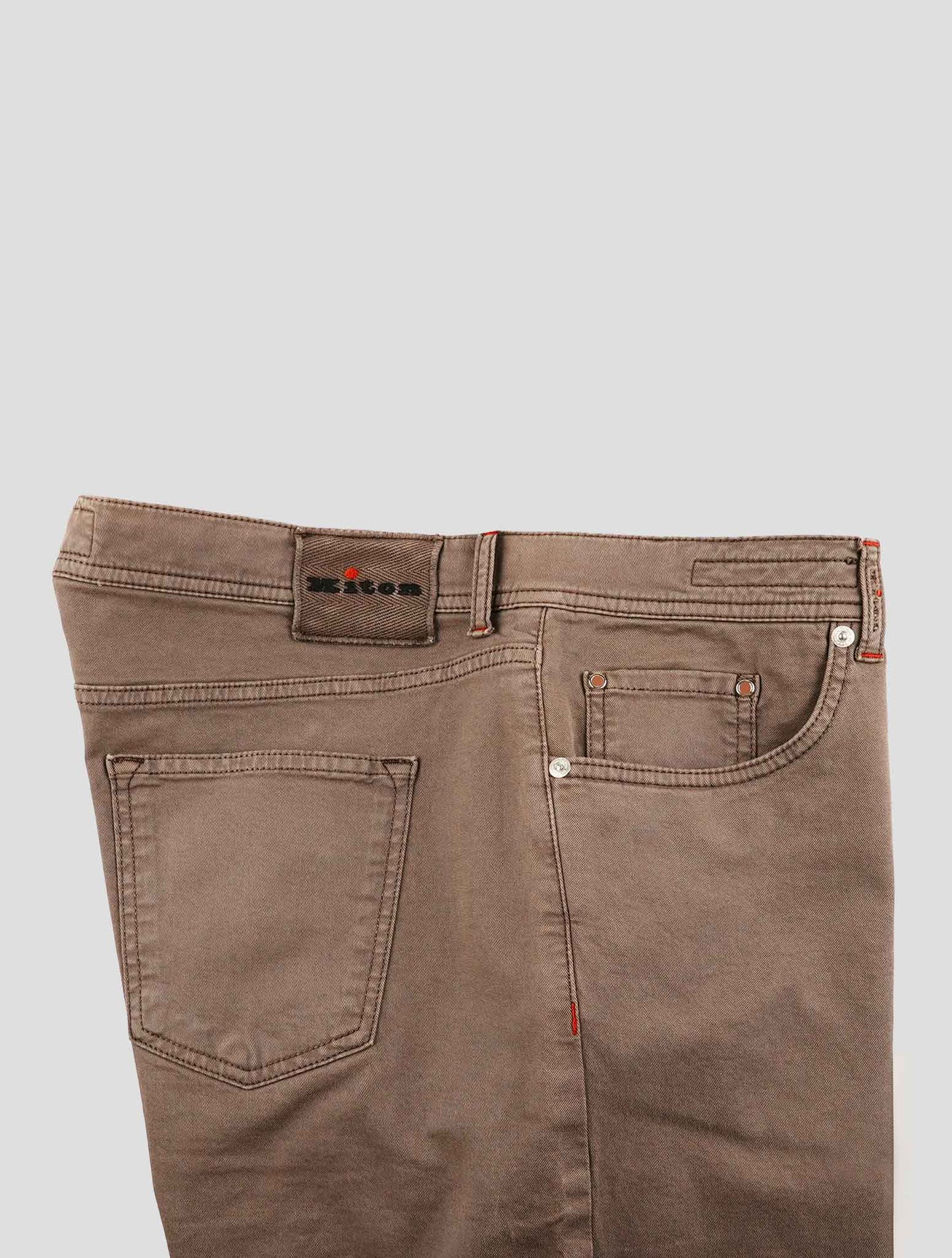 Kiton Brown Cotton Ea Jeans