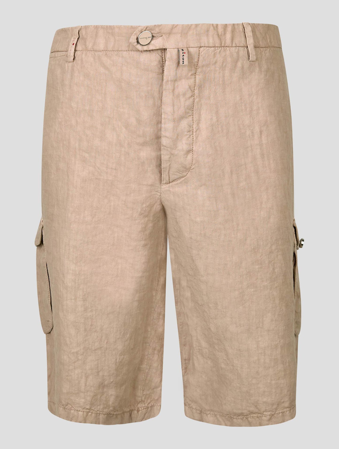 Kiton Beige Linen Cargo Short Pants