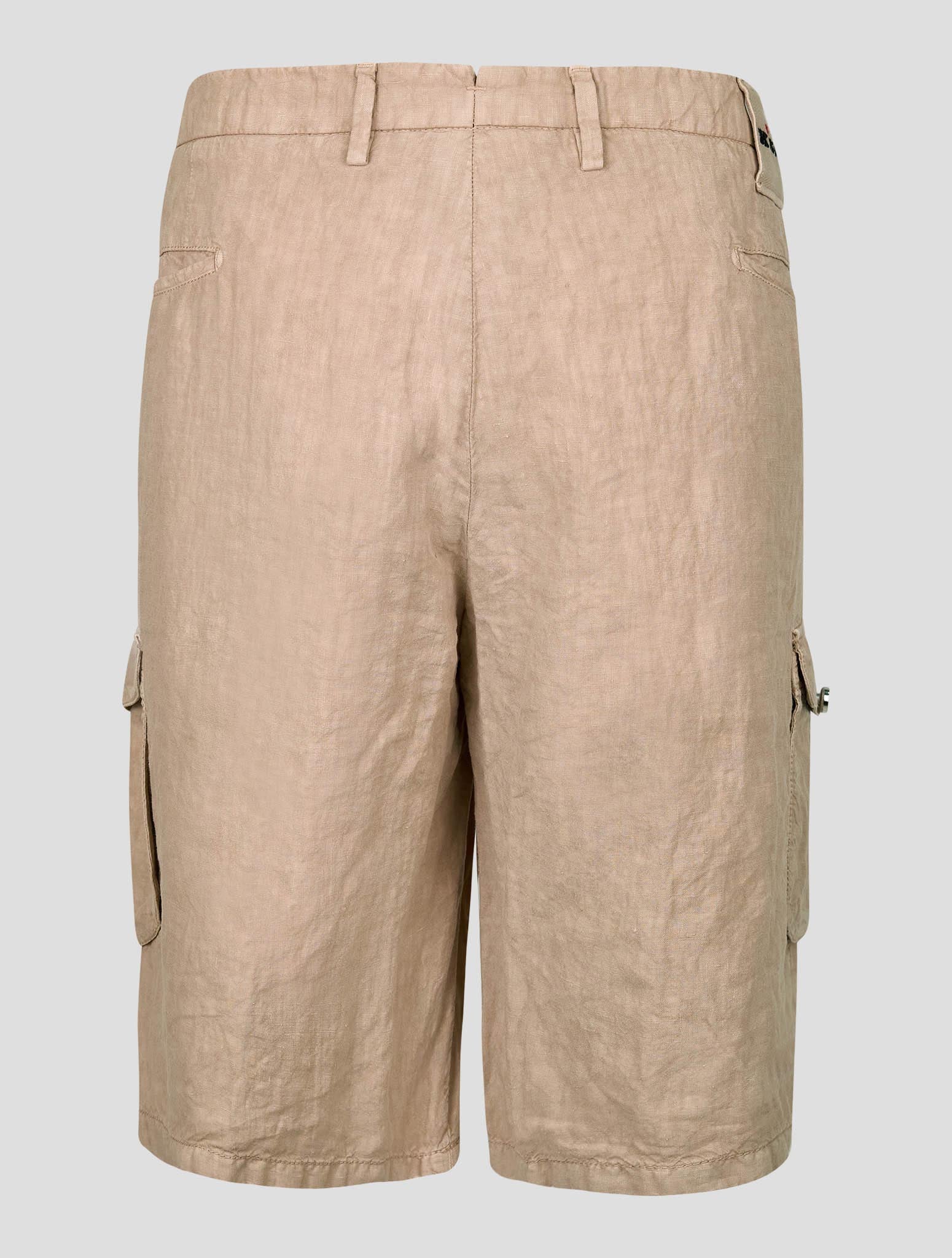Kiton Beige Linen Cargo Short Pants