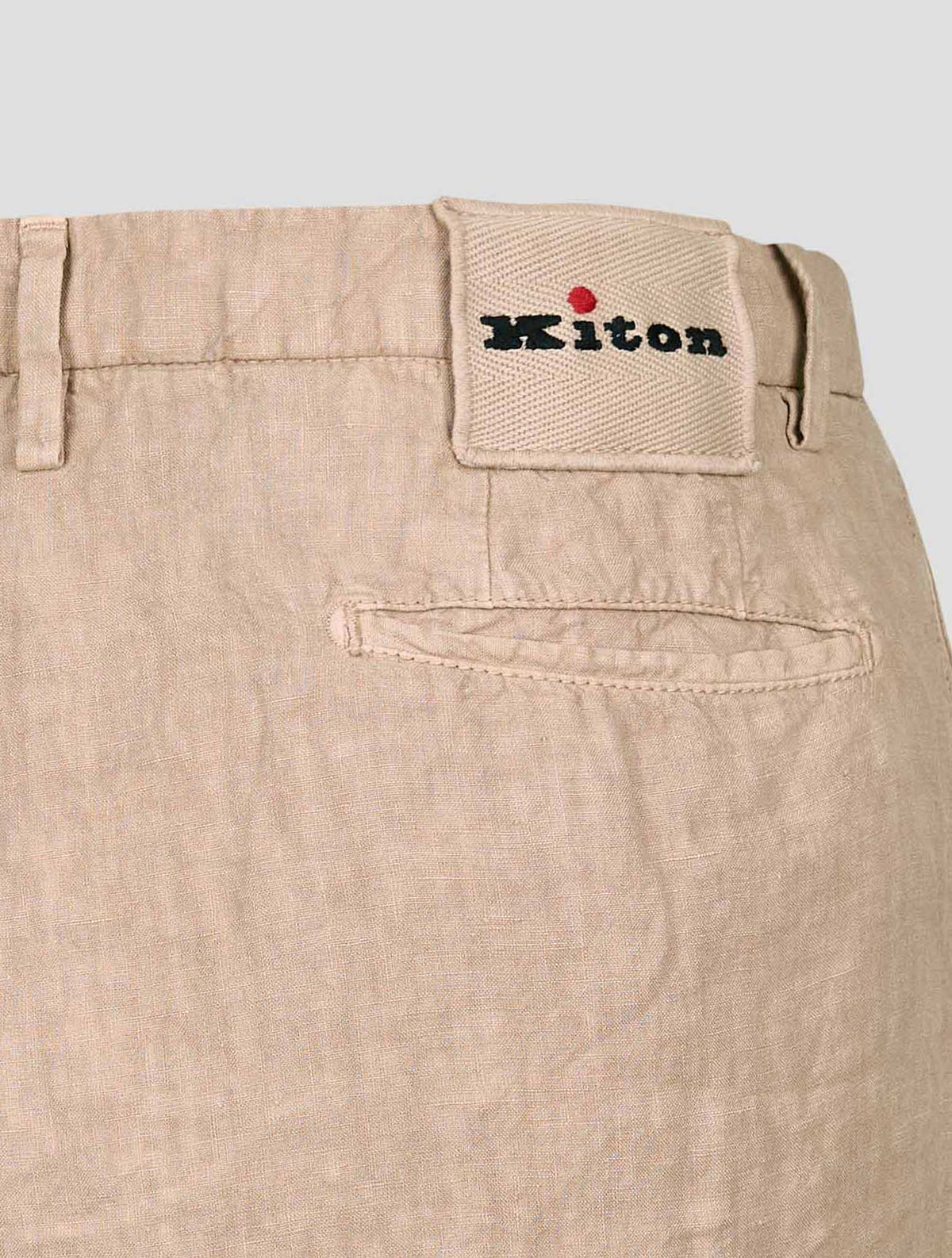 Kiton Beige Linen Cargo Short Pants
