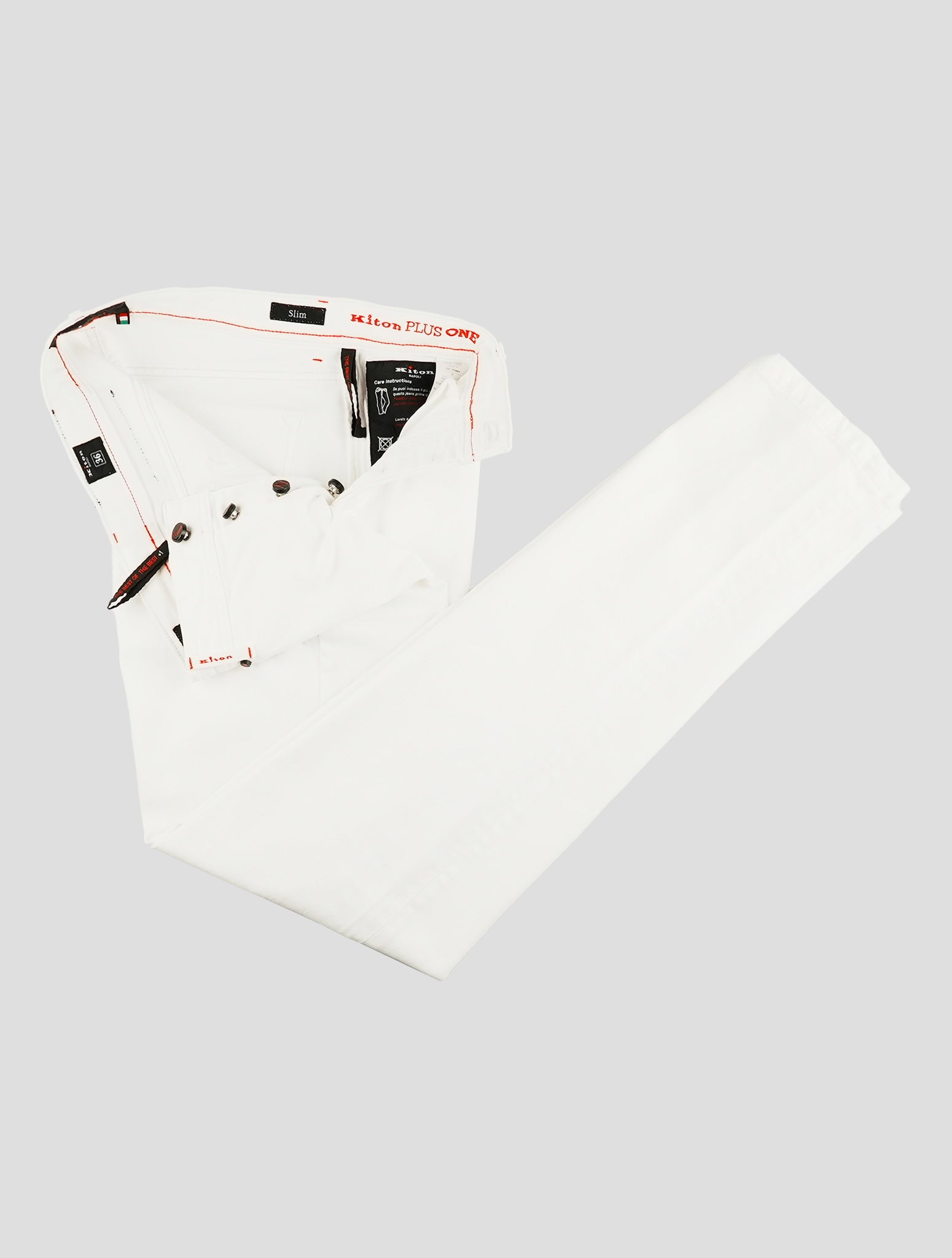 Kiton White Cotton Ea Jeans