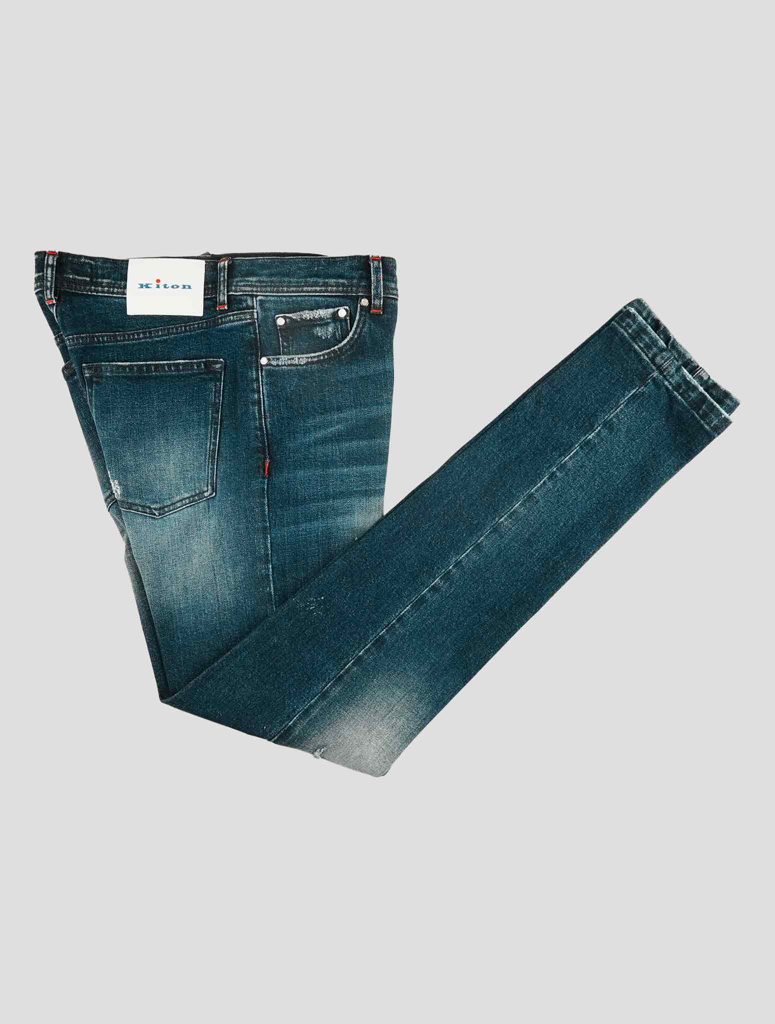 Kiton Blue Cotton Ea Jeans
