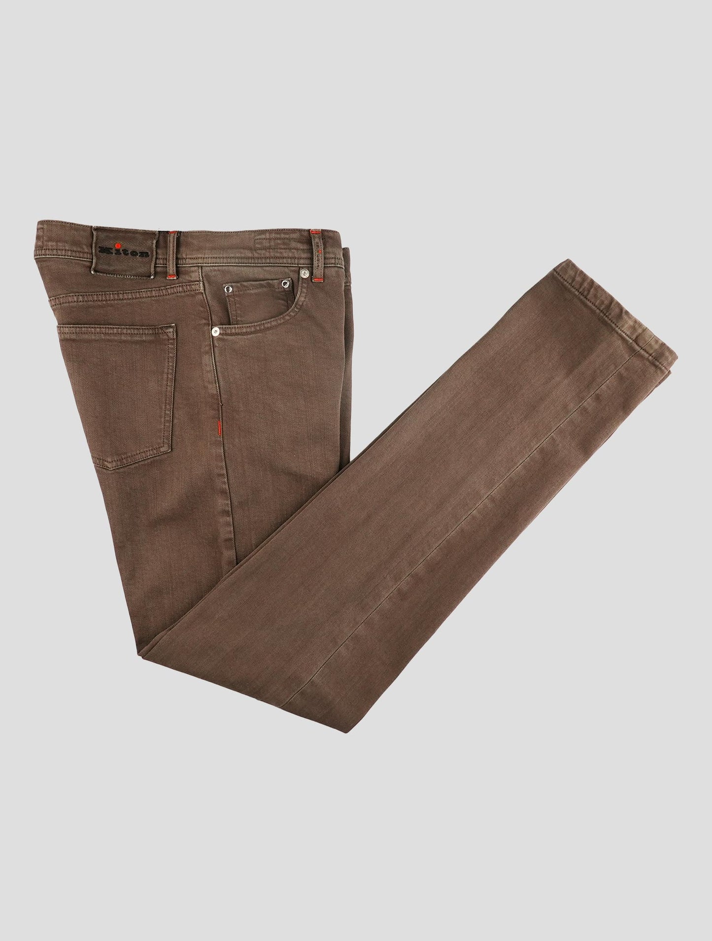 Kiton Brown Cotton Ea Jeans