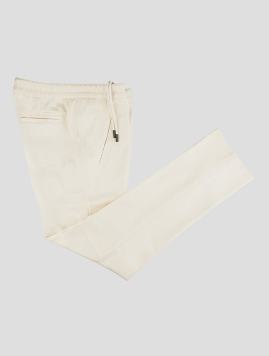 Kiton White Cashmere Cotton Pa Pants