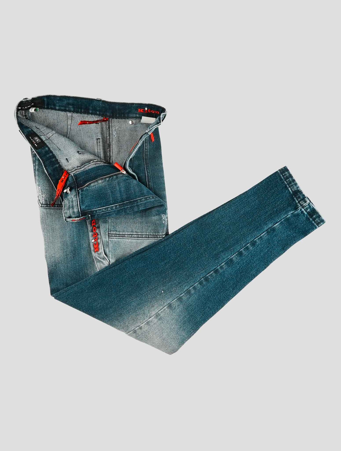 Kiton Blue Cotton Ea Jeans