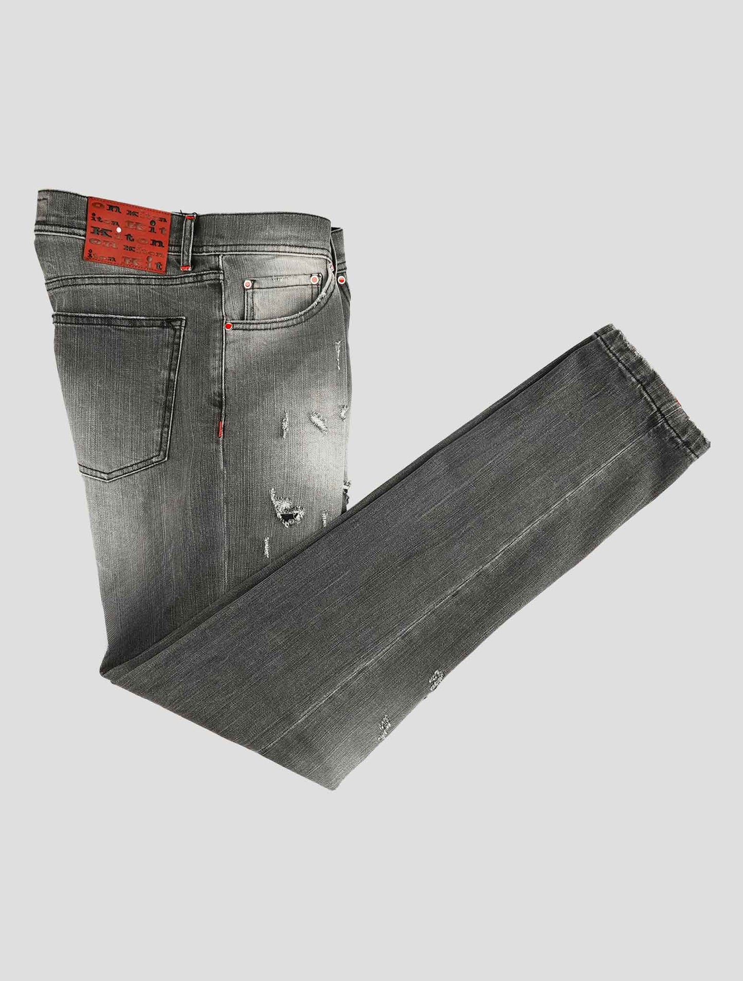 Kiton Gray Cotton Ea Jeans