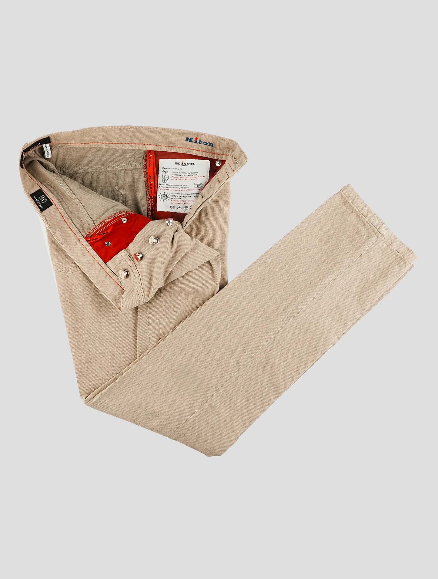 Kiton Beige Cotton Jeans