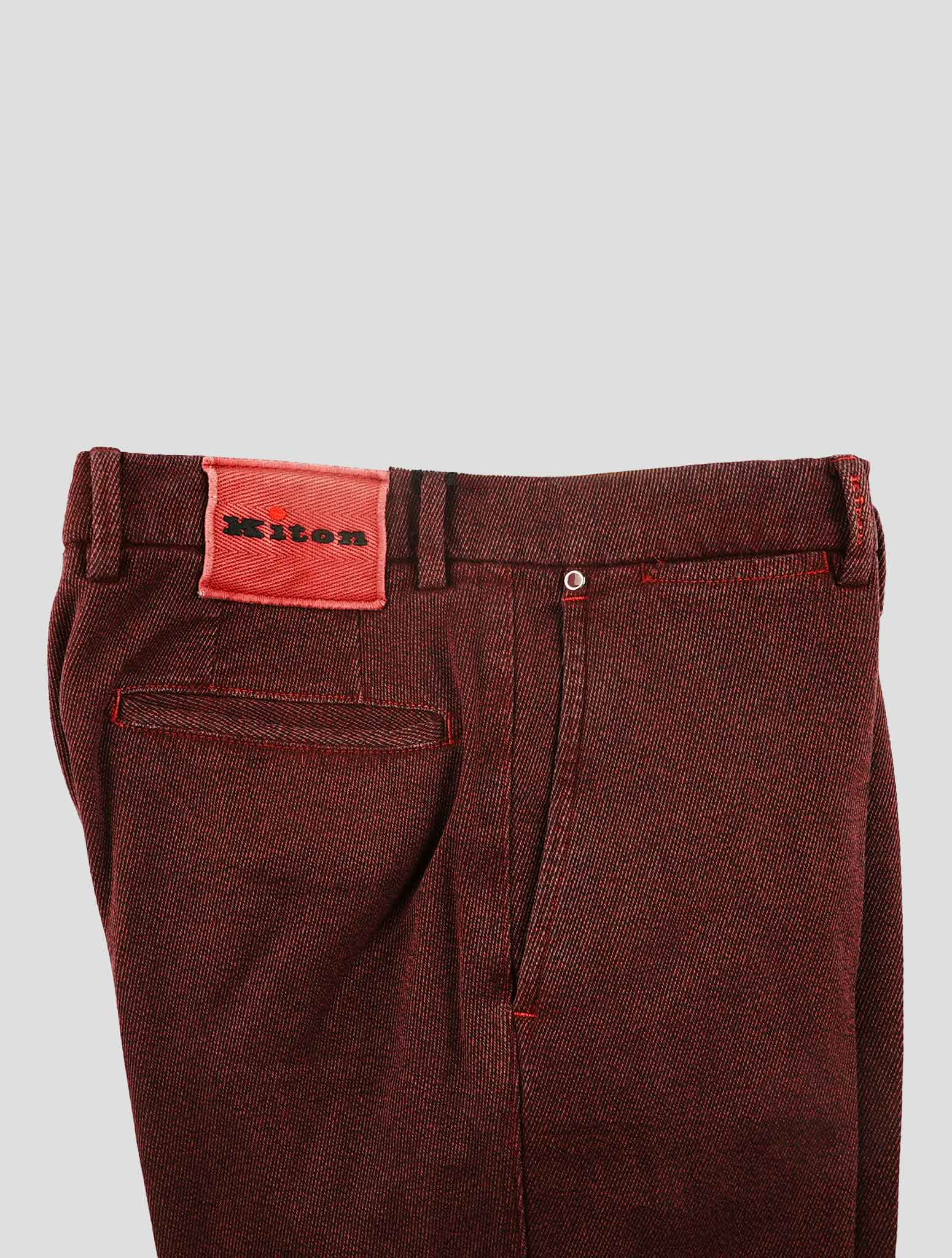 Kiton Burgundy Cotton Ea Pants