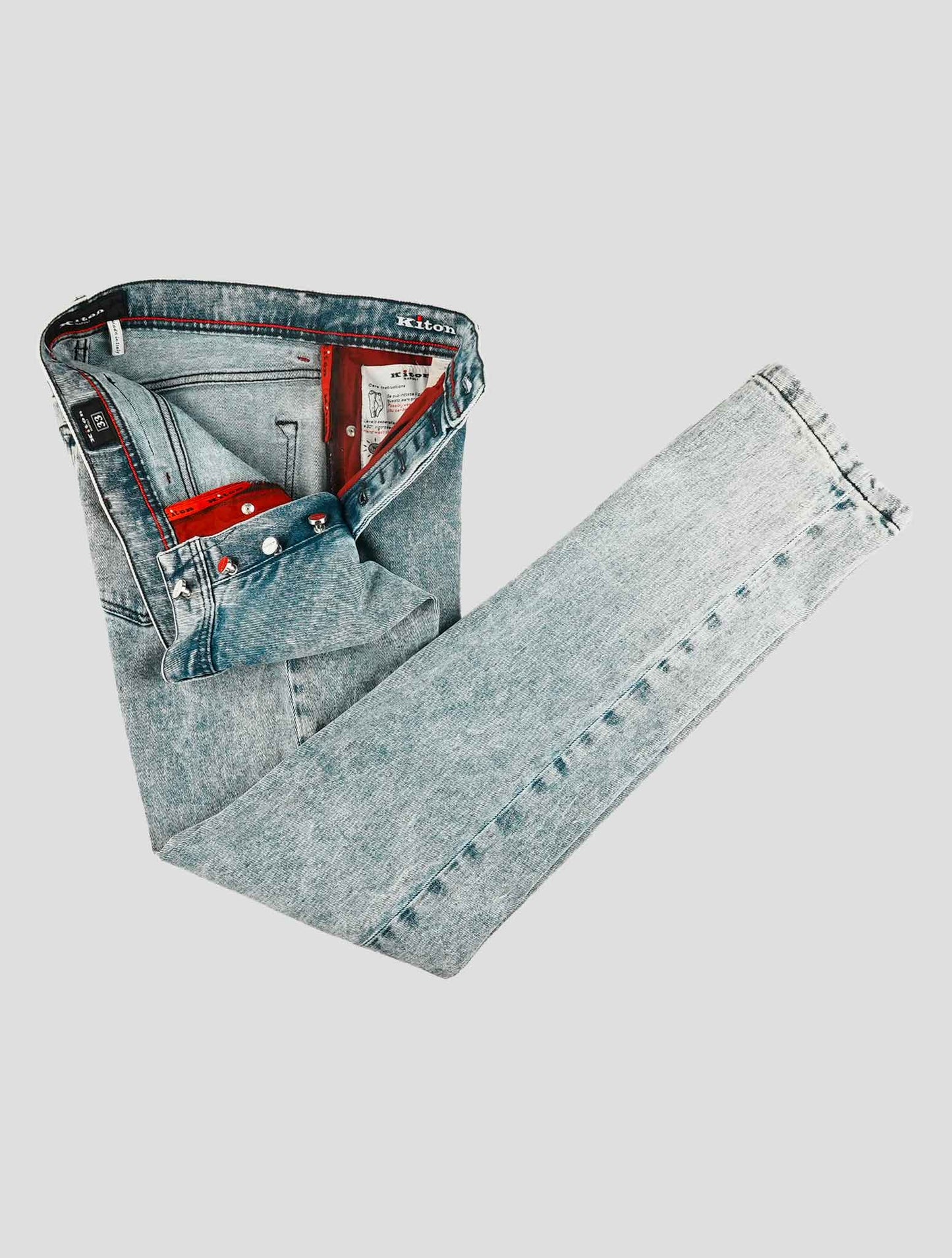 Kiton Blue Cotton Jeans