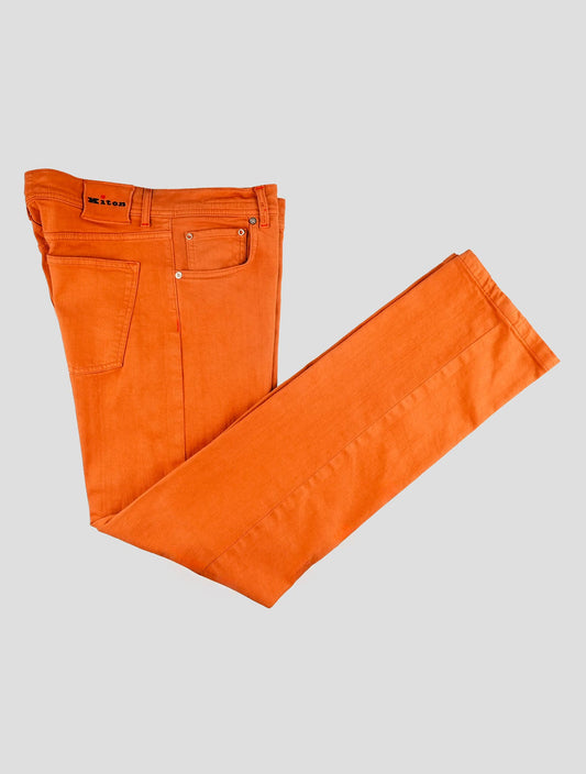 Kiton Orange Cotton Ea Jeans