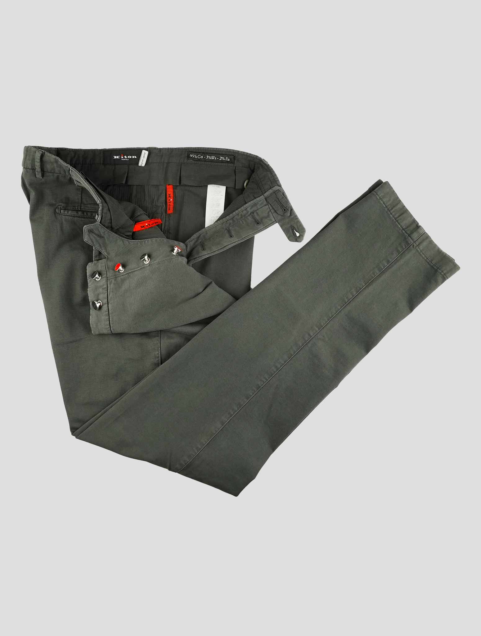 Kiton Dark Gray Cotton Cashmere Ea Pants