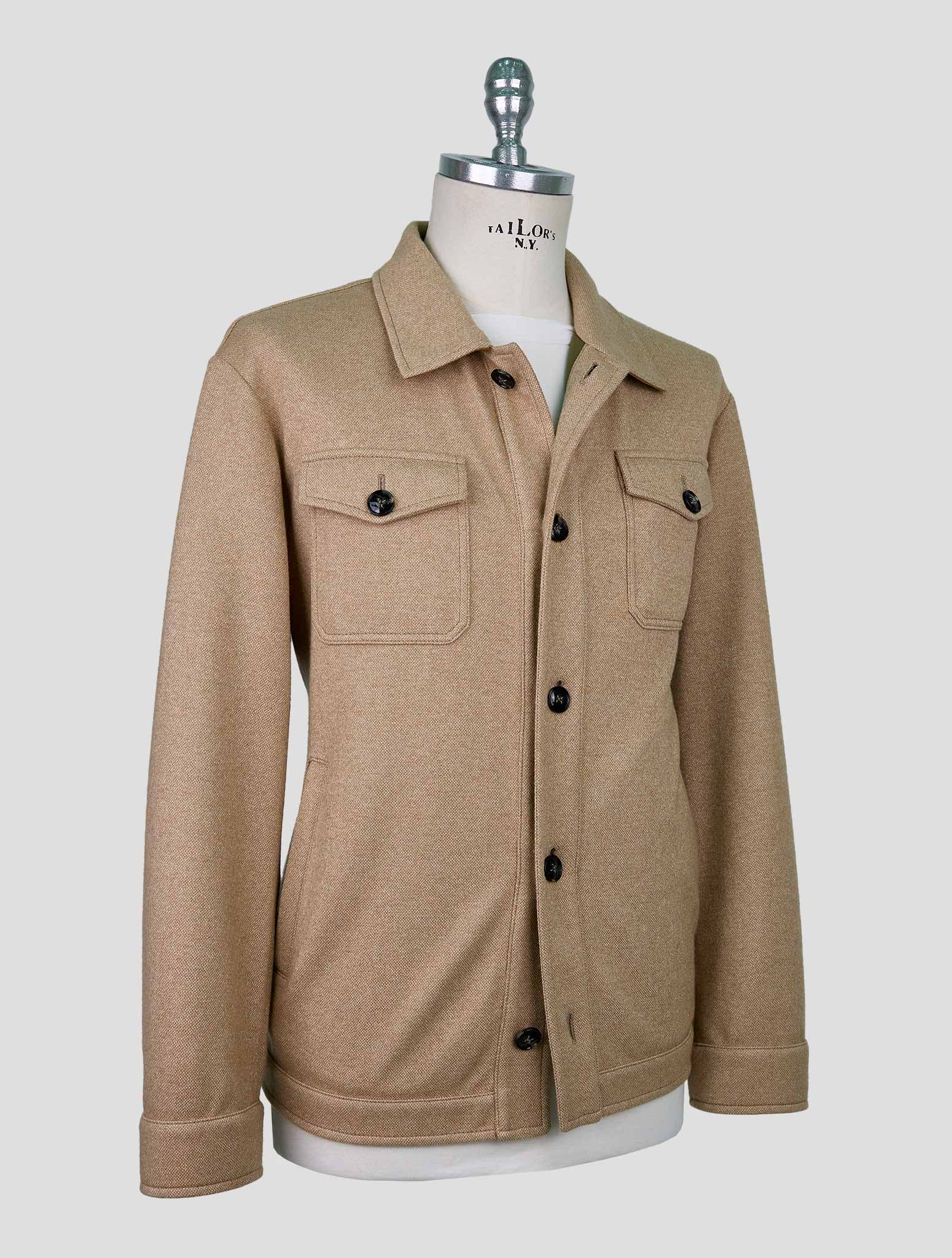 Kiton Beige Silk Cashmere Pl Coat