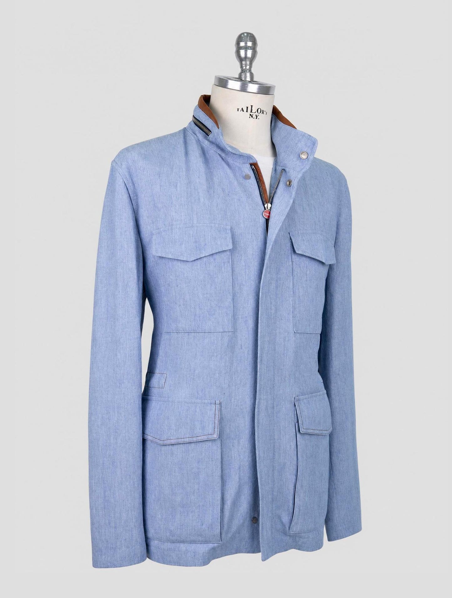 Kiton Light Blue Linen Coat
