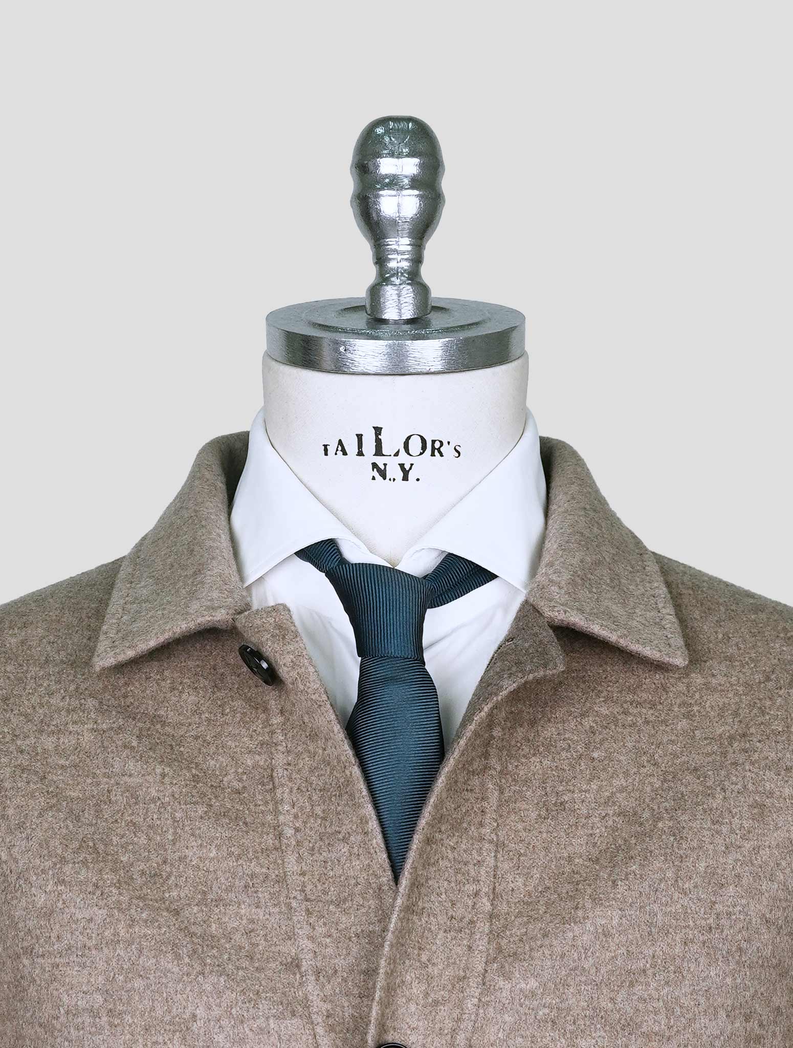 Kiton Beige Wool Cashmere Coat