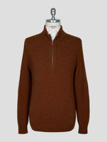 Kiton Brown Cashmere Sweater Half Zip
