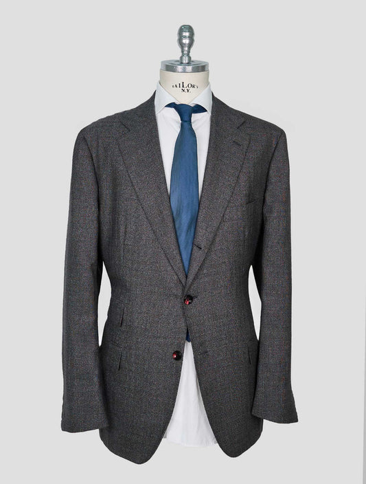 Kiton Gray Red Cashmere Suit