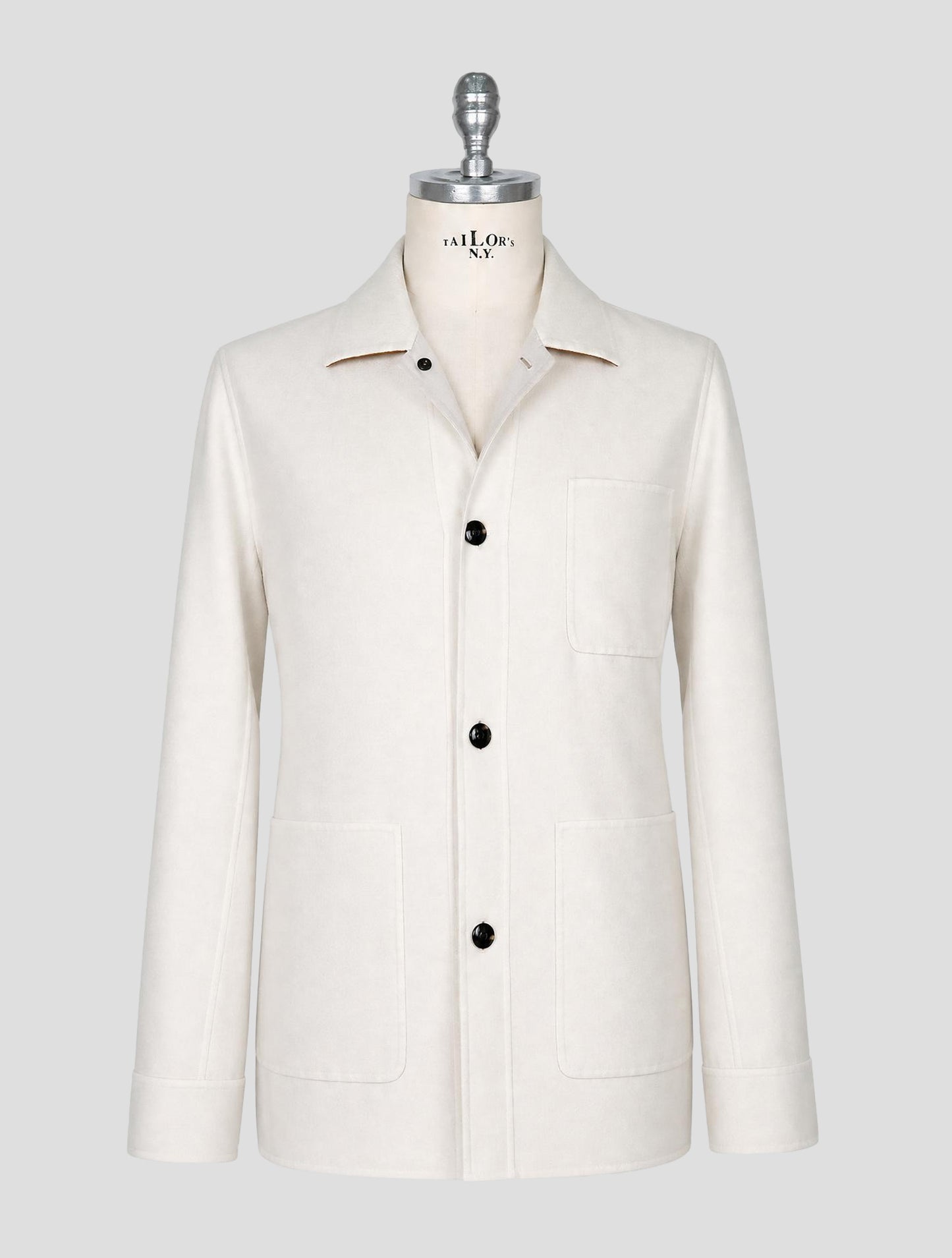 Kiton White Cashmere Silk Coat