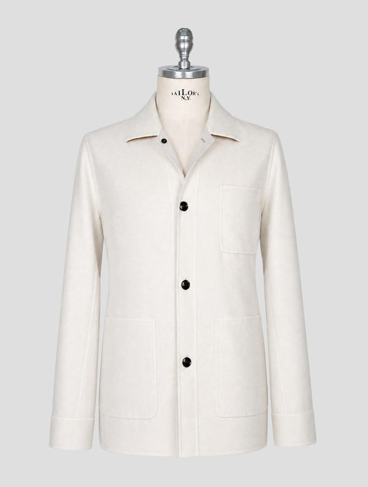 Kiton White Cashmere Silk Coat