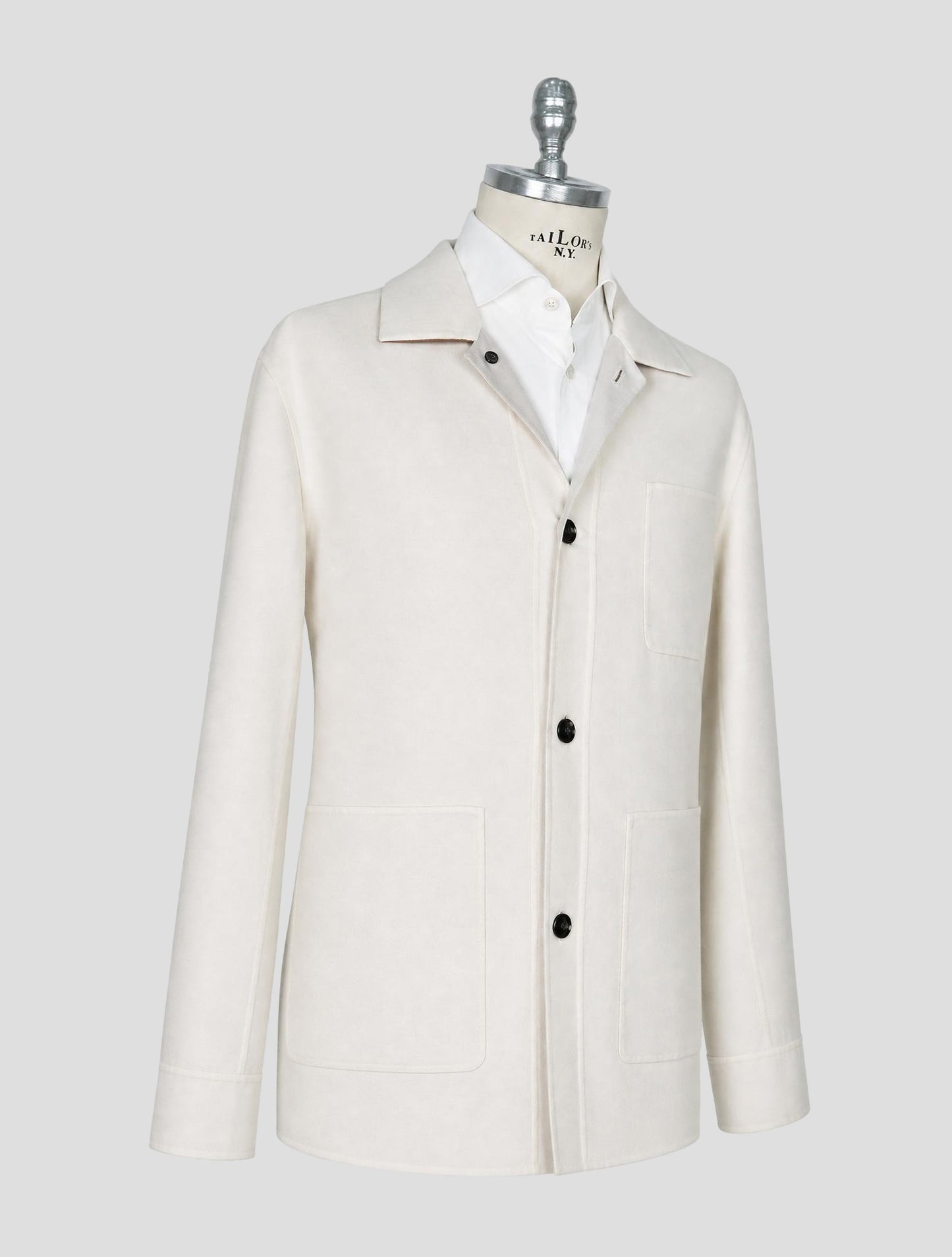 Kiton White Cashmere Silk Coat