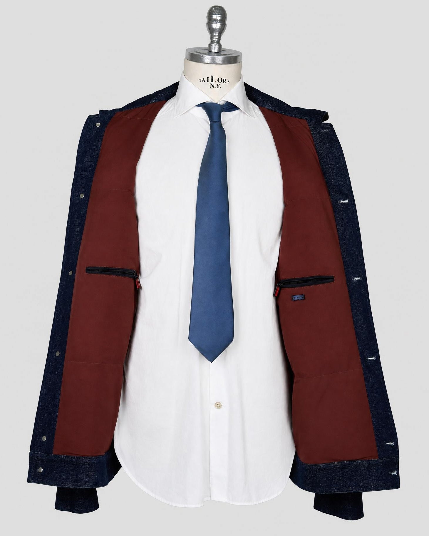 Kiton Blue Cotton Ea Coat