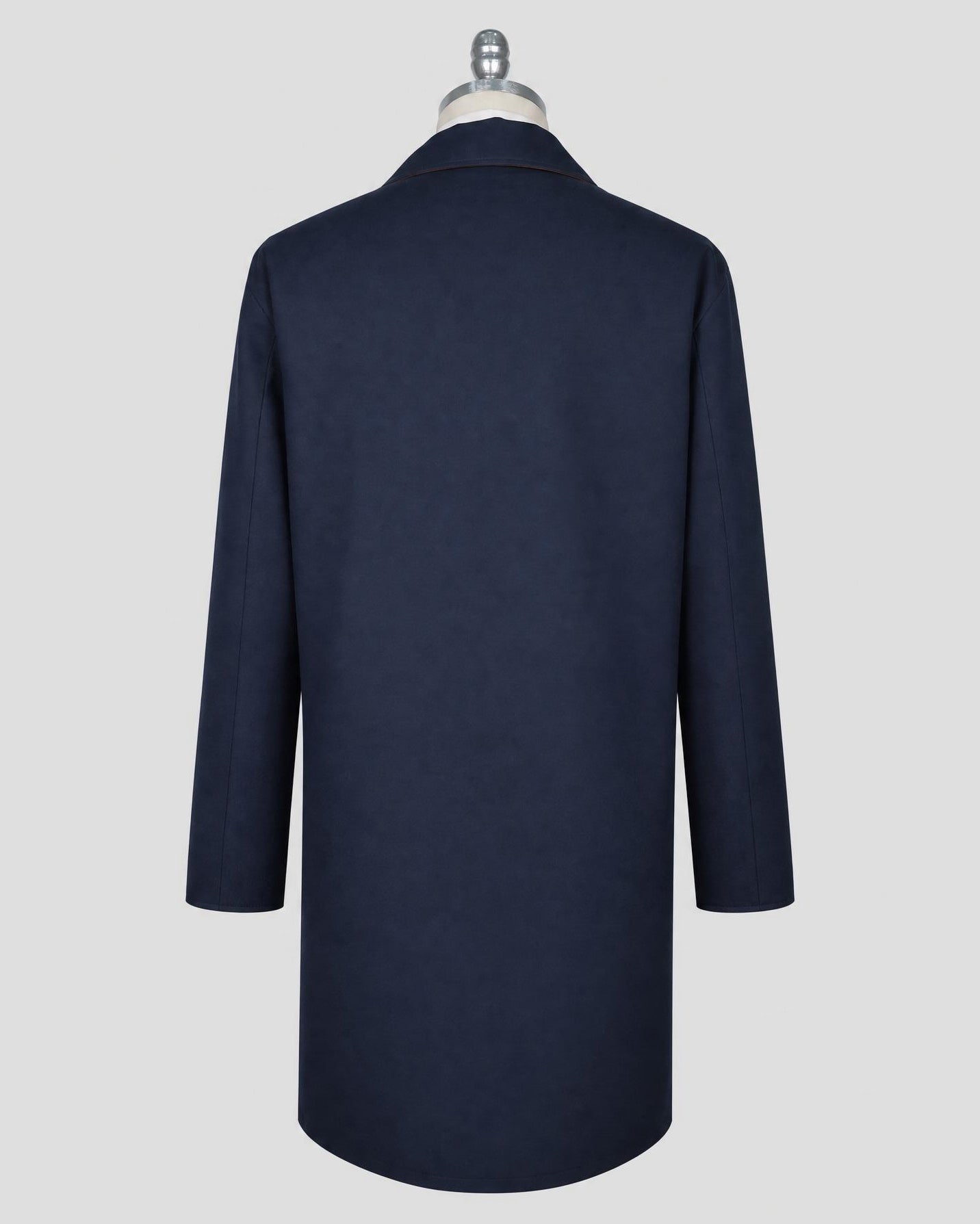 Kiton Blue Cotton Overcoat