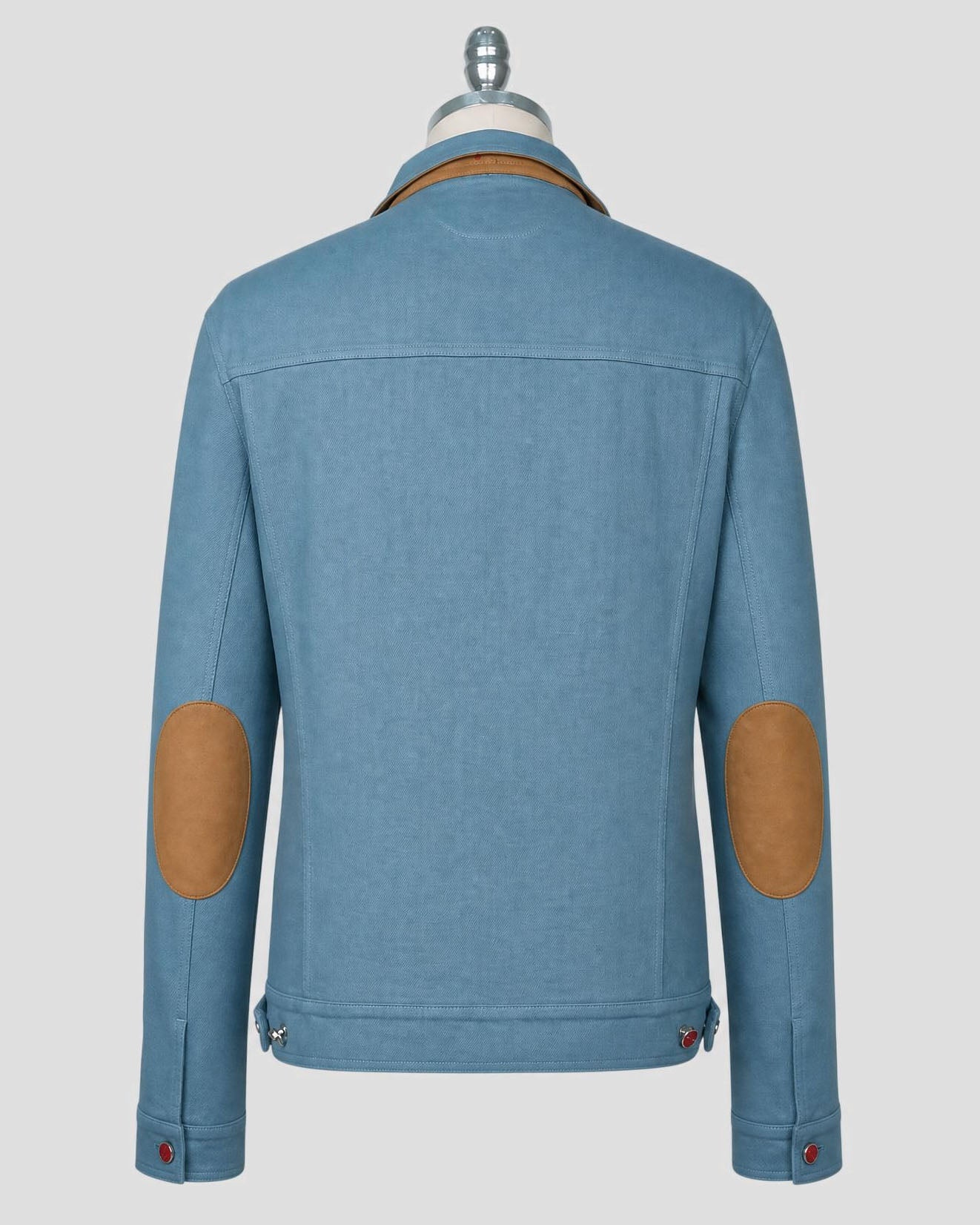 Kiton Light Blue Cotton Ea Coat