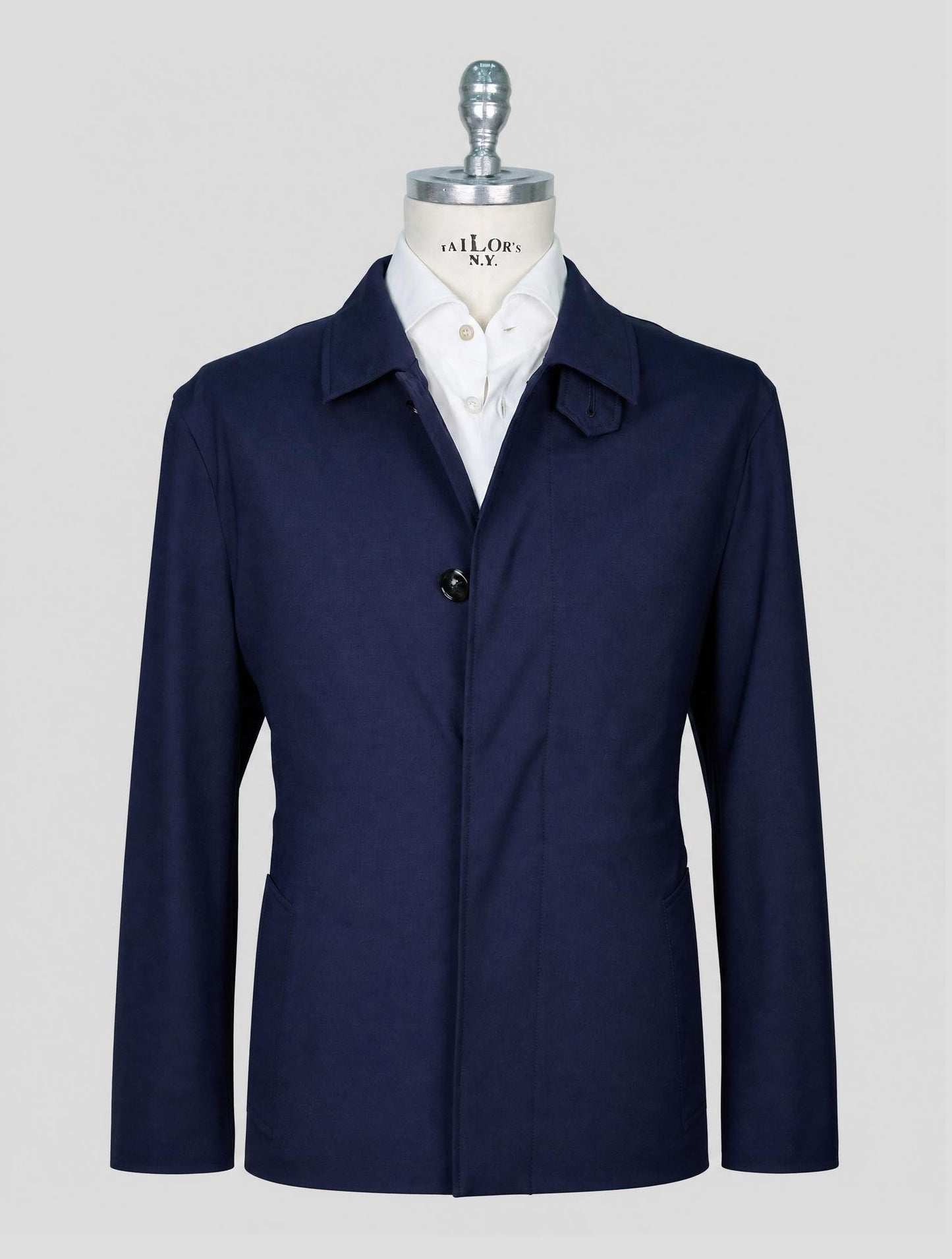 Kiton Blue Virgin Wool Pa Ea Coat
