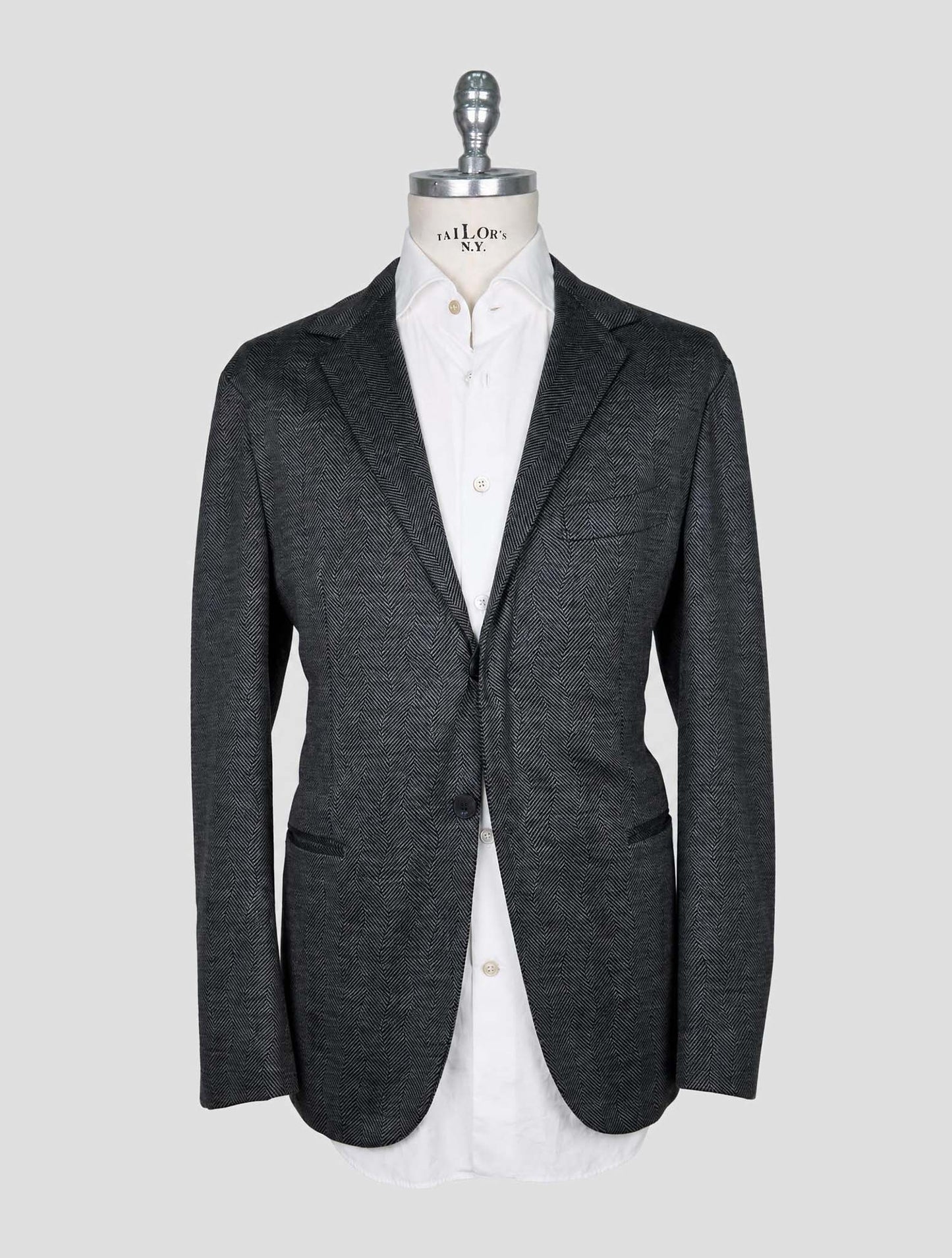 Kiton Knt Gray Wool Cashmere Pl Suit