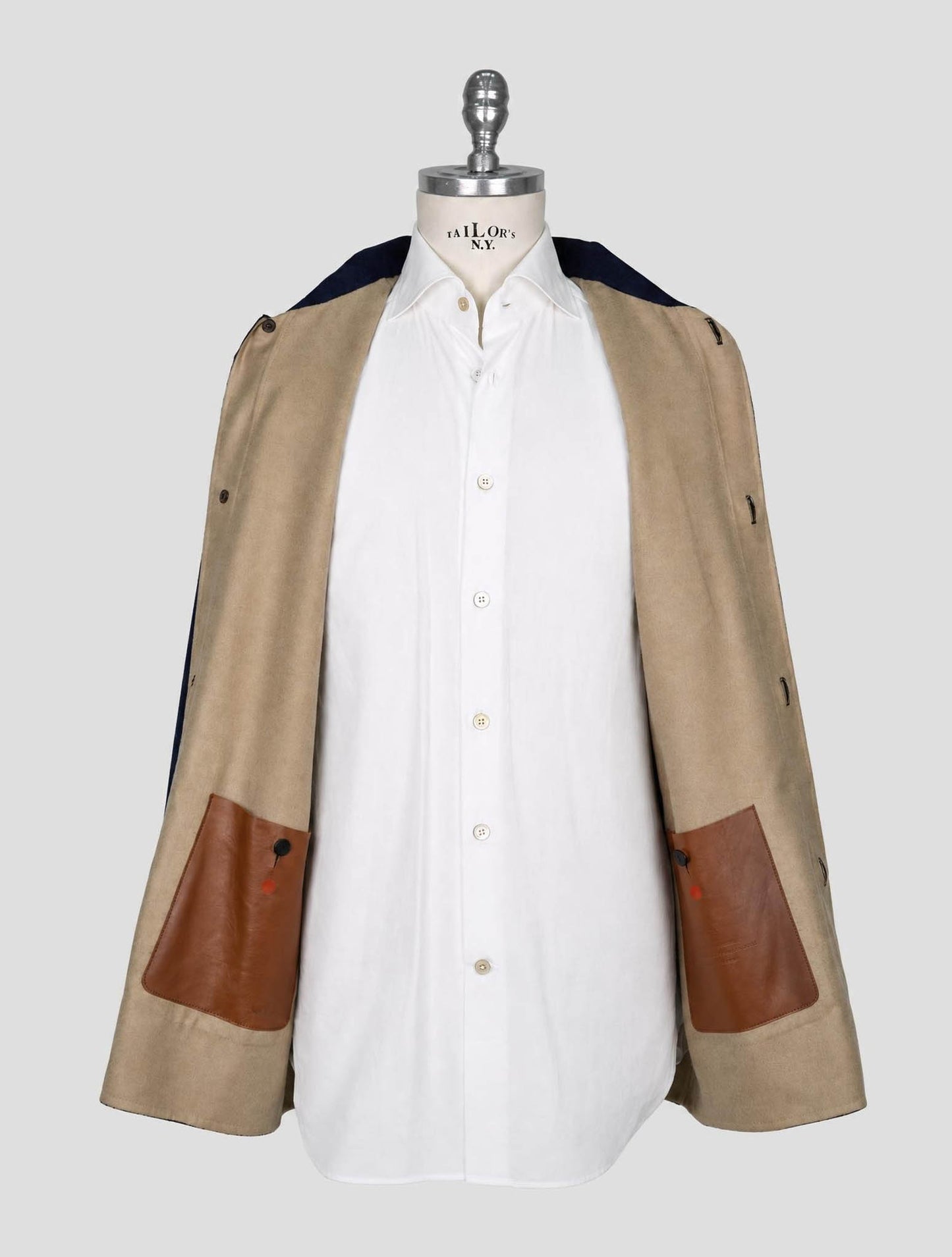 Kiton Blue Cashmere Silk Coat