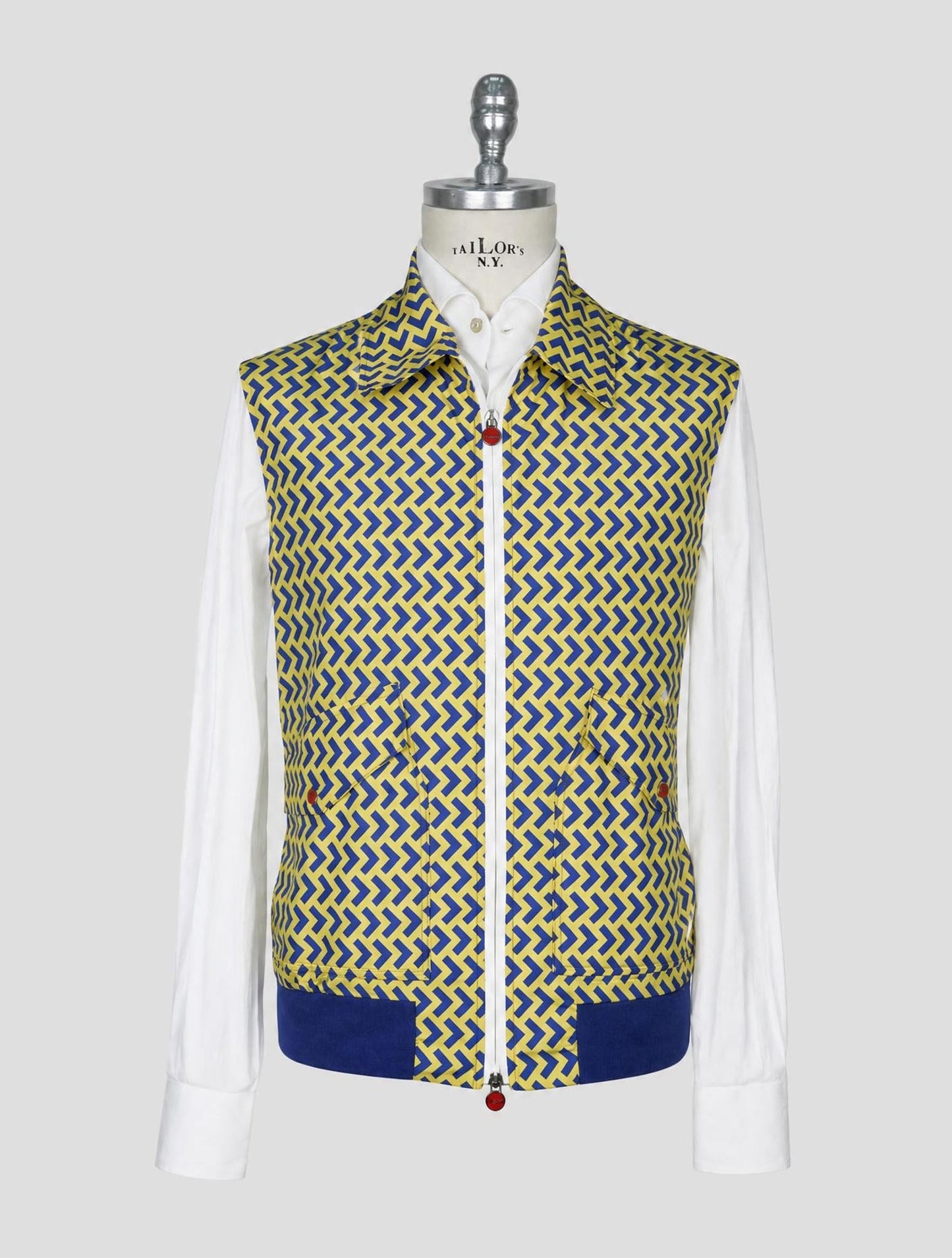 Kiton Yellow Blue Pl Coat Gilet