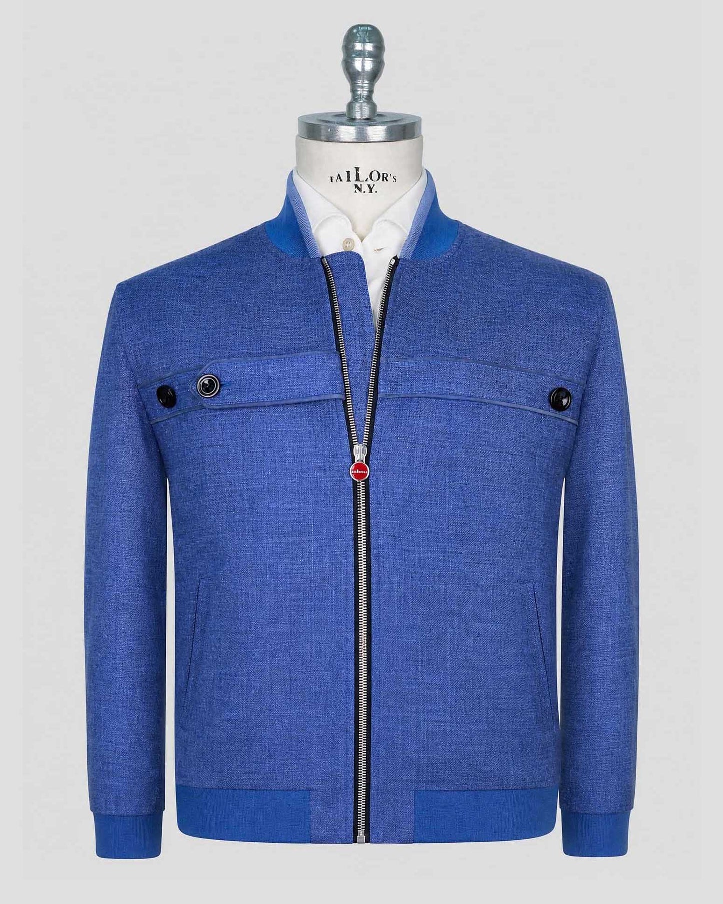 Kiton Blue Linen Coat