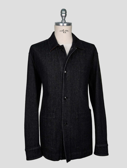 Kiton Black Cotton Ea Coat